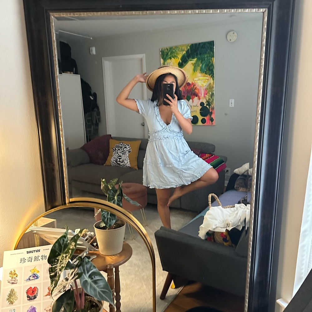 Light Blue Ruffled Dress - Picture 3 of 4